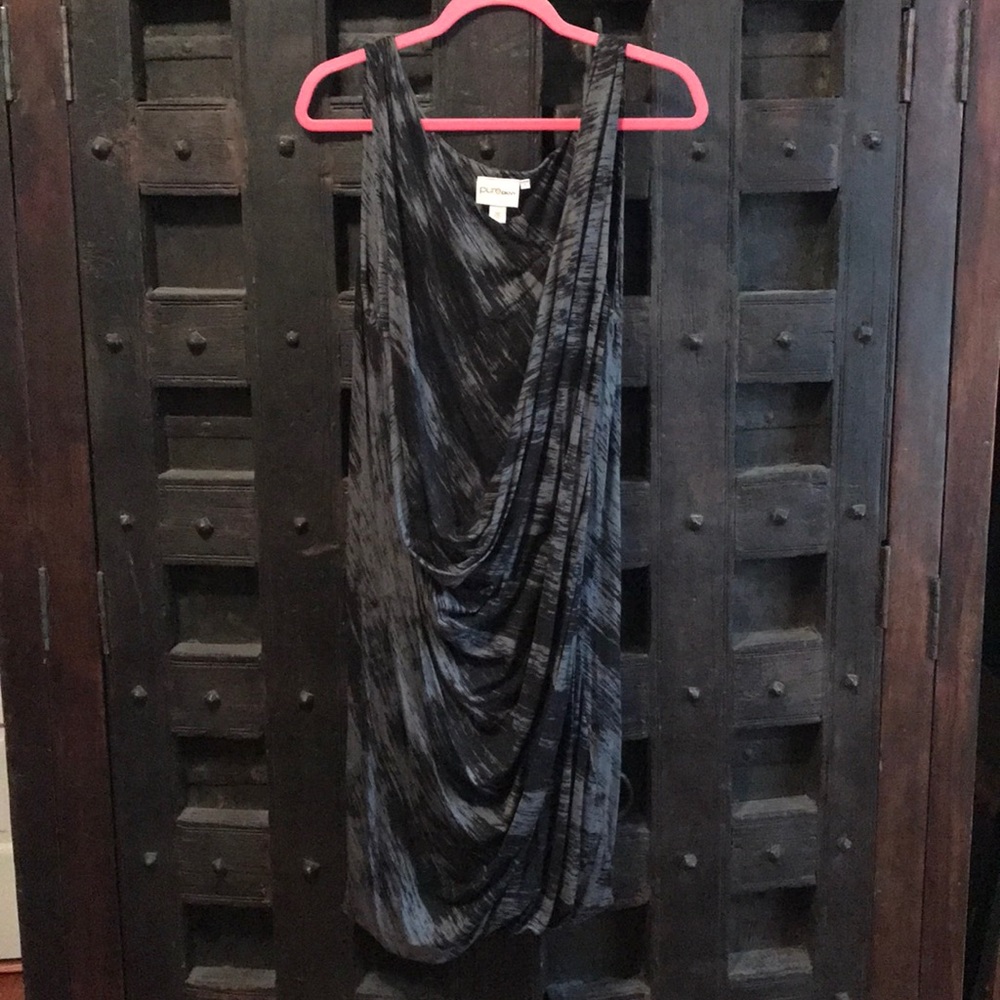 Black and Gray drape dress